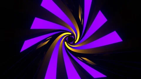 Purple and Yellow Rotating Light in Triangular Tunnel Background VJ Loop Stock Footage 309462538
