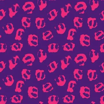Purple Animal Leopard Seamless Pattern Background Stock Illustration
