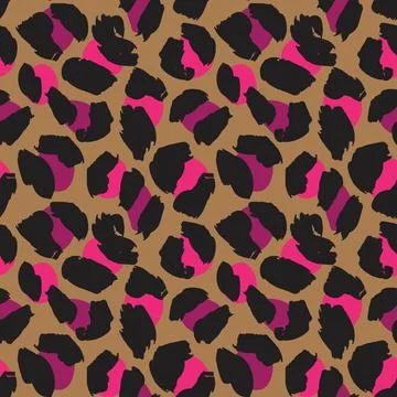 Purple Animal Leopard Seamless Pattern Background Stock Illustration
