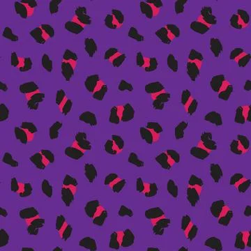 Purple Animal Leopard Seamless Pattern Background Stock Illustration