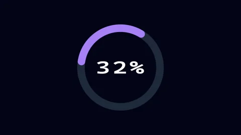 Purple Animated Circular Loading Progress Bar with Percentage Data 스톡 동영상 333479309