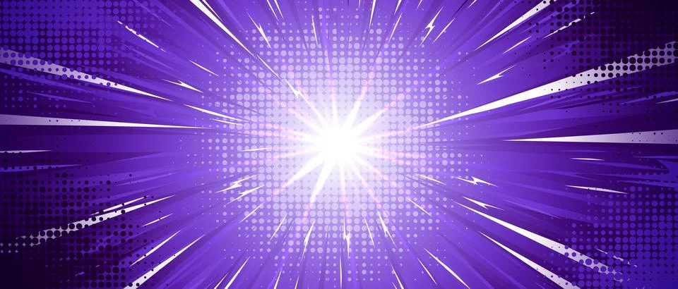 Purple anime explosion background Stock Illustration
