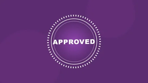 Purple Approved Stamp Logo Design. Stock Footage 337095348