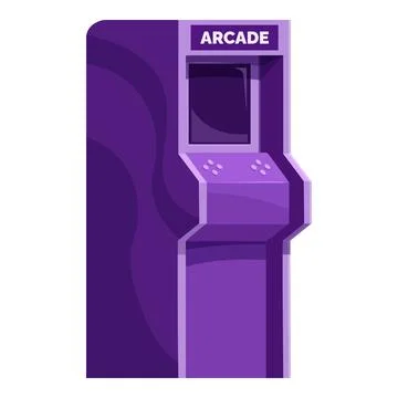 Purple arcade game machine standing upright, ready for playing Ilustración de archivo