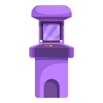 Purple arcade game standing upright ready for gaming Ilustración de archivo