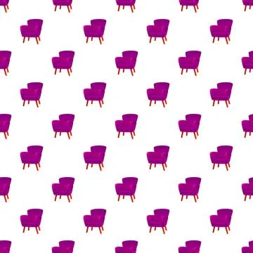 Purple armchair pattern creating interior design texture Stock Illustration