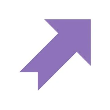 Purple arrow with a fishtail base pointing up Stock Illustration