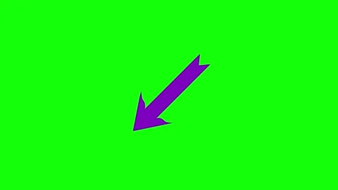 A purple arrow on green screen and black with an in the middle animated Stock Footage 346199771