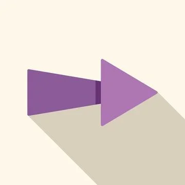 Purple arrow pointing right with long shadow Stock Illustration