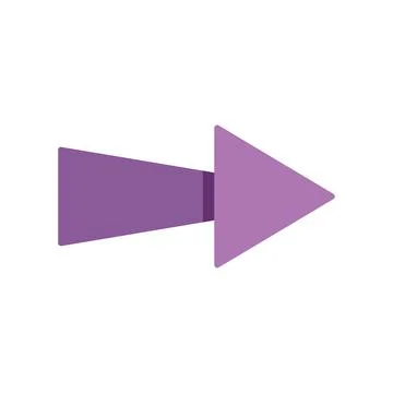 Purple arrow pointing right symbol of direction and navigation Stock Illustration
