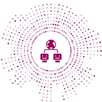Purple Artificial intelligence icon isolated on white background. Machine Illustrazione stock