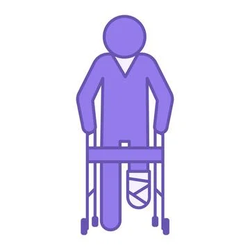 Purple Assistive Walker Icon. Vector Illustration. Orthopedic Device for Re.. Stock Illustration