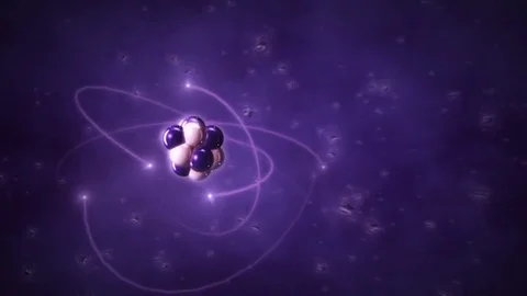 Purple Atom 3D Animation Short Видео 74350113