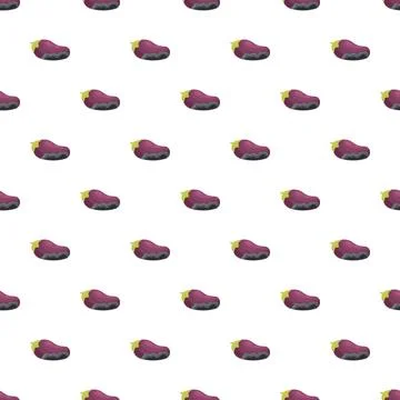 Purple aubergine vegetable seamless pattern background Stock Illustration