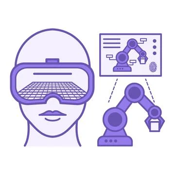 Purple Augmented Reality Maintenance Icon. Vector Illustration. Equipment M.. Stock Illustration