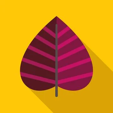 Purple autumn leaf flat design vector drawing イラスト素材