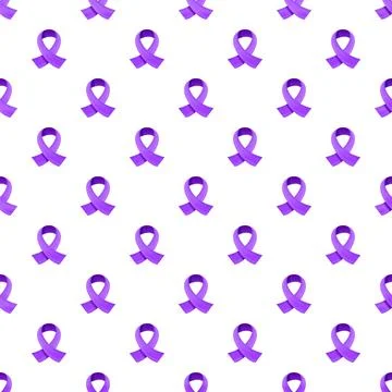 Purple awareness ribbon pattern symbolizing solidarity and support Stock Illustration