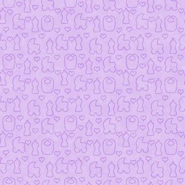 Purple Baby Tile Pattern Repeat Background Stock Illustration