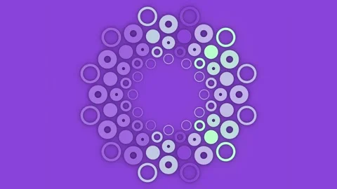 Purple background with circular pattern. 3d rendering loop animation 4K Stock Footage 263016996