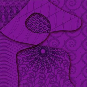 Purple background with doodle-style elements. Stockillustratie