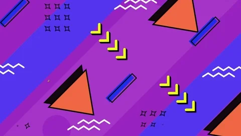 Purple background with dynamic vibrant abstract composition and geometric shapes Stock Footage 295826565