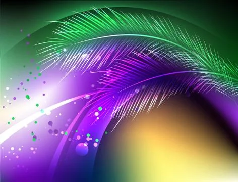 Purple background with feathers Stock Illustration
