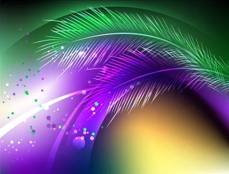 Purple background with feathers Stock Illustration