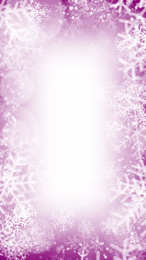 Purple background with frame of snowflakes. Loop winter animation. Copy space. Stock Footage 290119006