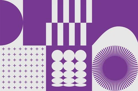 Purple background with geometric pattern. Involves circles Stock Illustration