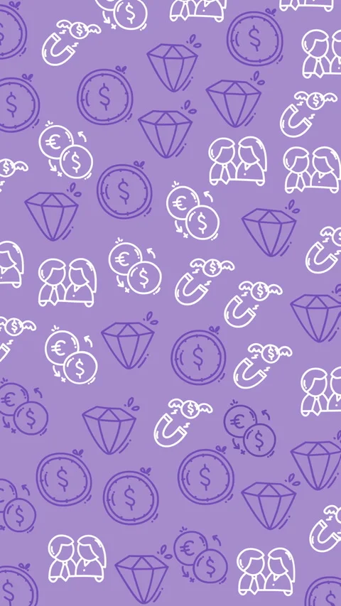 Purple background holds simple white line drawings Stock Footage 335894666