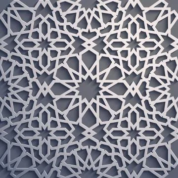 Purple background . Islamic ornament vector , persian motiff . 3d ramadan Stock Illustration