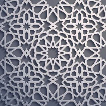 Purple background . Islamic ornament vector , persian motiff . 3d ramadan Stock Illustration