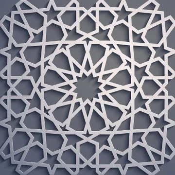 Purple background . Islamic ornament vector , persian motiff . 3d ramadan Stock Illustration