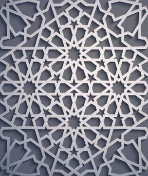Purple background . Islamic ornament vector , persian motiff . 3d ramadan Stock Illustration