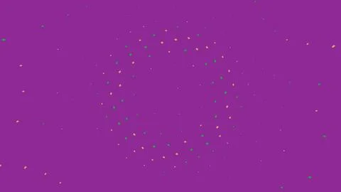 Purple background with small green and orange dots pattern Stockillustratie