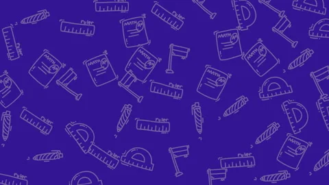 Purple background with various makeup brush illustrations Stock Footage 335120913