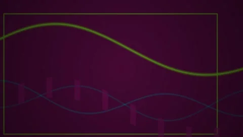 Purple background with wavy lines graph. Stock Footage 340040291