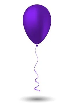 Purple balloon on white background Stock Illustration