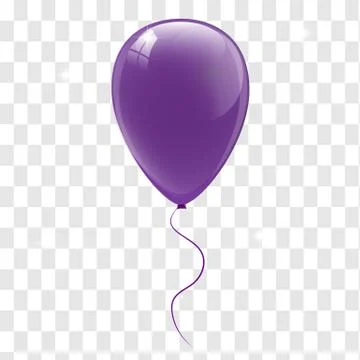 Purple balloons on a transparent background. . Vector illustration Stock Illustration