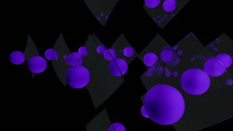 Purple balls in transparent shells are moving. Stock Footage 170664190