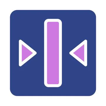 Purple bar with triangles on blue background icon Stockillustratie