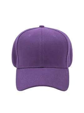 Purple baseball cap front view Stock Photos