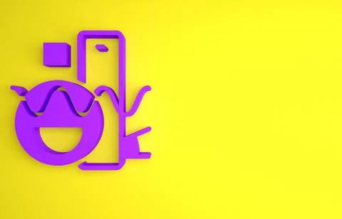 Purple Basic geometric shapes icon isolated on yellow background. Minimalism  Illustrazione stock