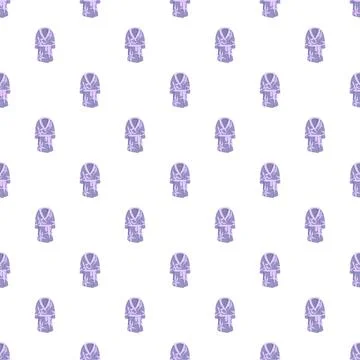 Purple bathrobes creating a repeating pattern on white background Stock Illustration