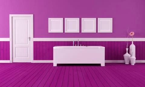 Purple bathroom Stock Illustration