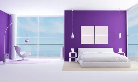 Purple bedroom Stock Illustration