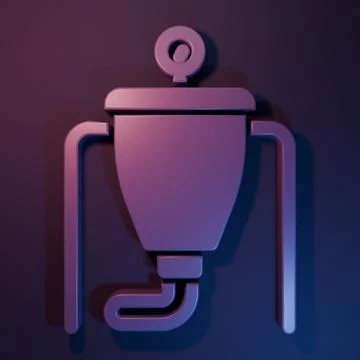Purple Beer brewing process icon isolated on purple-blue background. Minima.. 库存插图