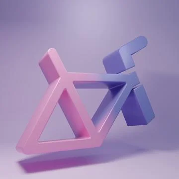 Purple Bicycle frame icon isolated on purple background. Minimalism concept.. Stock Illustration