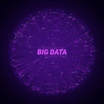 Purple Big data circular visualization. Futuristic infographic. Information a Stock Illustration