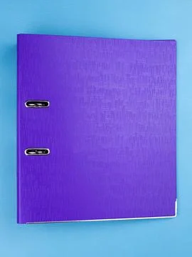 Purple  Binder File Folder, close up. brand identity design set mockup: folde Stock Photos